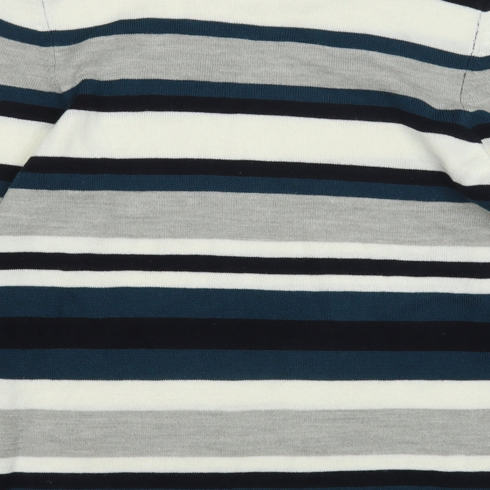 Preworn Womens Multicoloured Round Neck Striped Acrylic Pullover Jumper Size 12