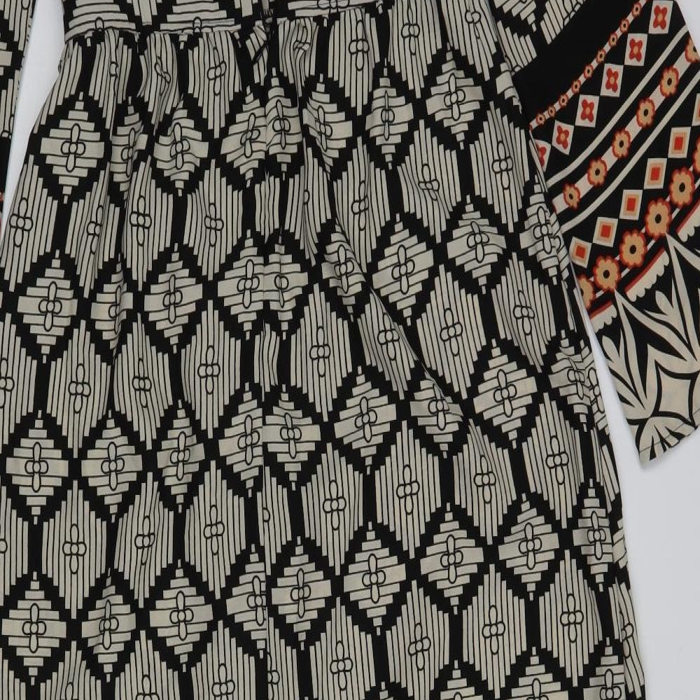 Glamorous Womens Multicoloured Geometric Polyester A-Line Size XS Round Neck