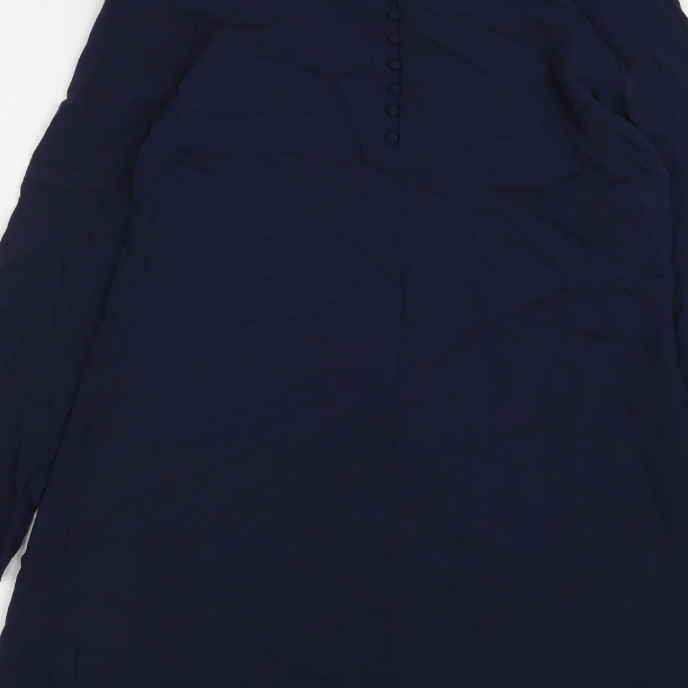 H&M Womens Blue Viscose A-Line Size 6 Round Neck