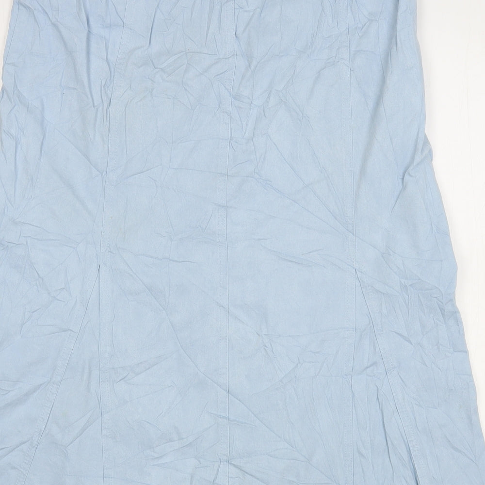 Msgi Fit Womens Blue Cotton A-Line Skirt Size 12
