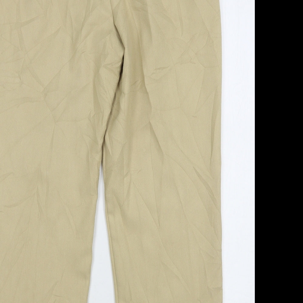 Marks and Spencer Womens Beige Polyester Trousers Size 14 L27 in Regular