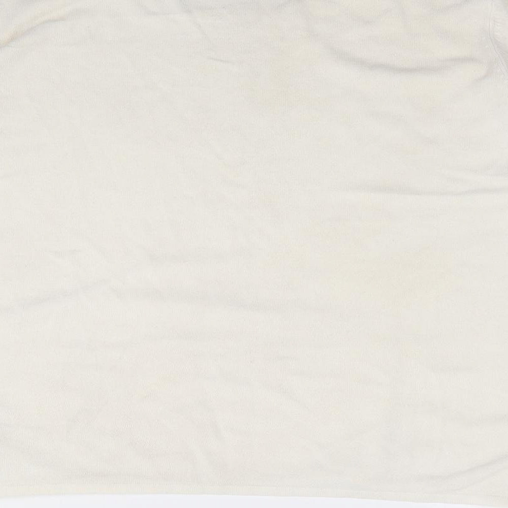 Bonmarché Womens Ivory Round Neck Acrylic Pullover Jumper Size L
