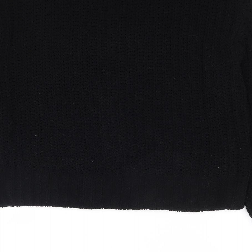 H&M Womens Black Round Neck Polyester Pullover Jumper Size S