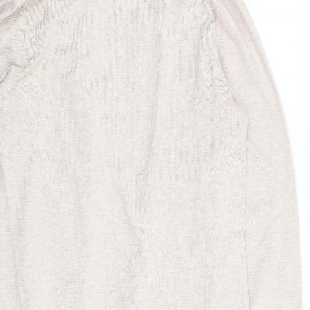 BHS Womens Beige V-Neck Viscose Cardigan Jumper Size 12