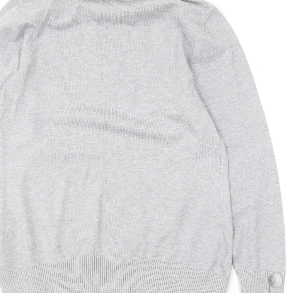 Savida Womens Grey Roll Neck Viscose Pullover Jumper Size S