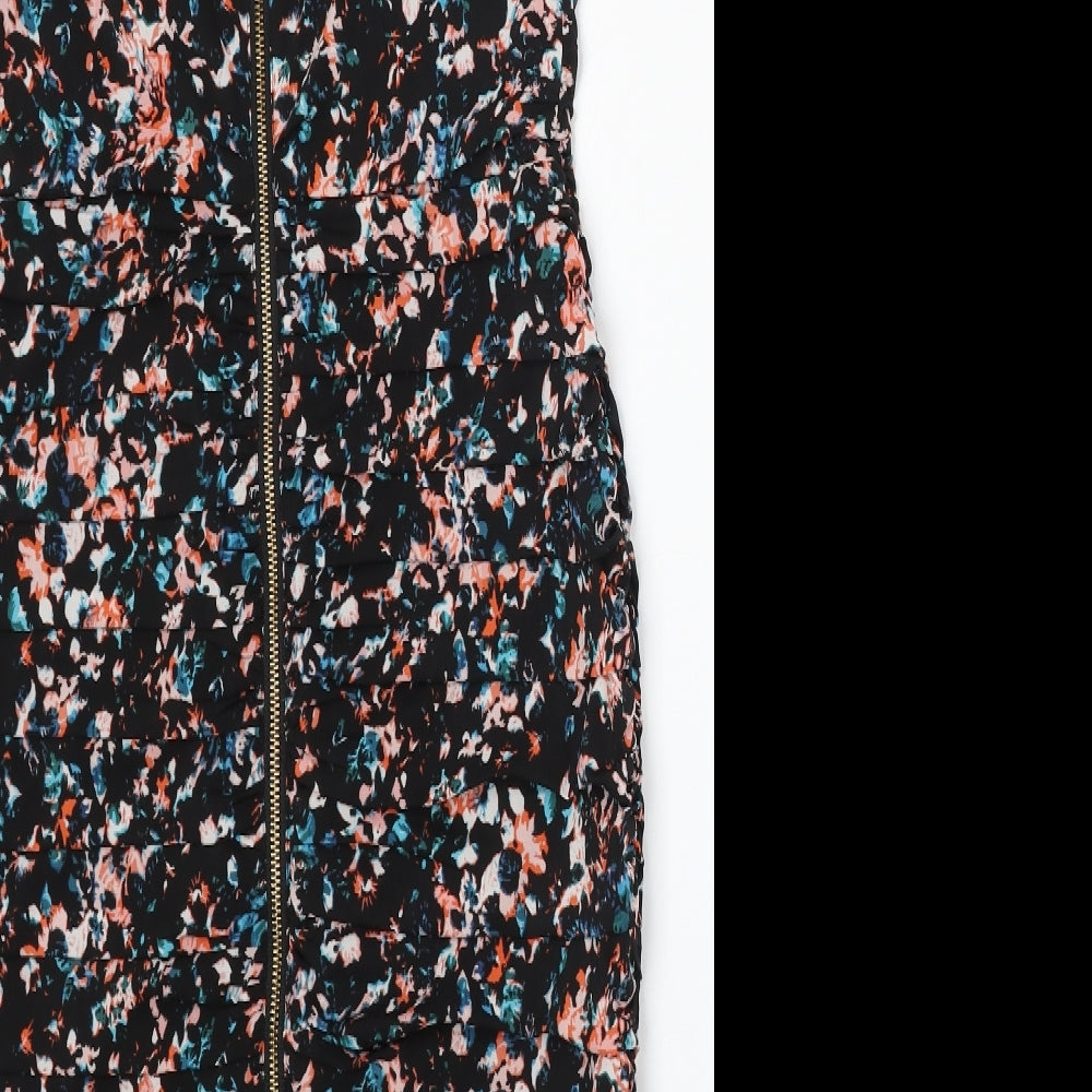 Coast Womens Multicoloured Floral Polyester Bodycon Size 12 Round Neck