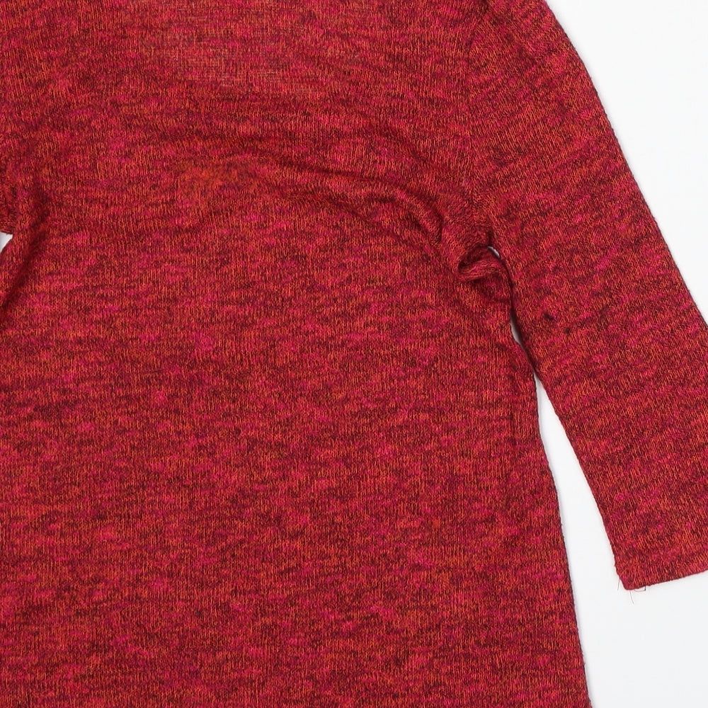 Sparkle & Fade Womens Red Round Neck Polyester Pullover Jumper Size XS