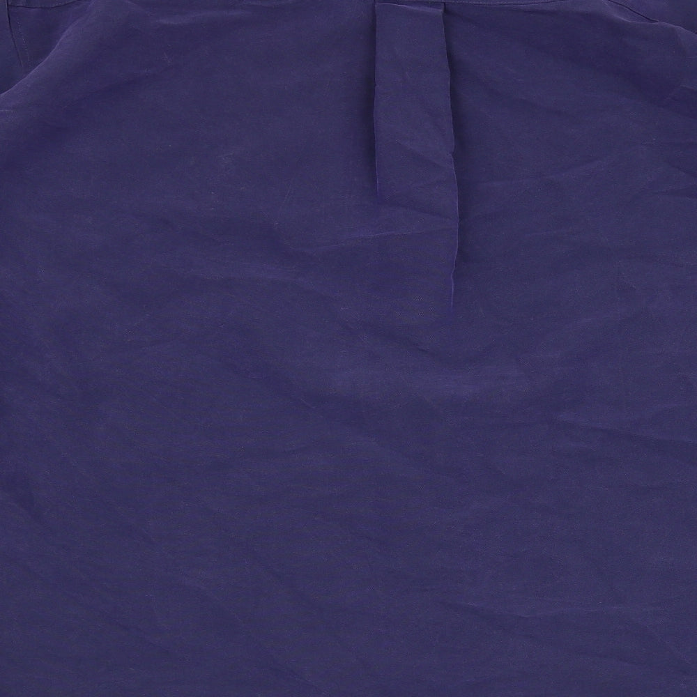 Tesco Mens Blue Polyester Button-Up Size M Collared Button