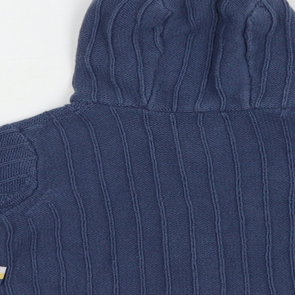 Mothercare Baby Blue Cotton Full Zip Jumper Size 0-3 Months Zip