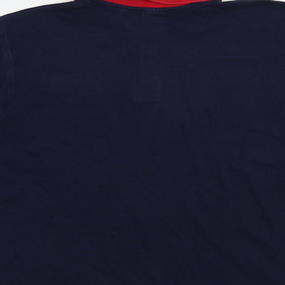 JERZEES Mens Blue Cotton Polo Size S Collared Button - Ulster Hockey