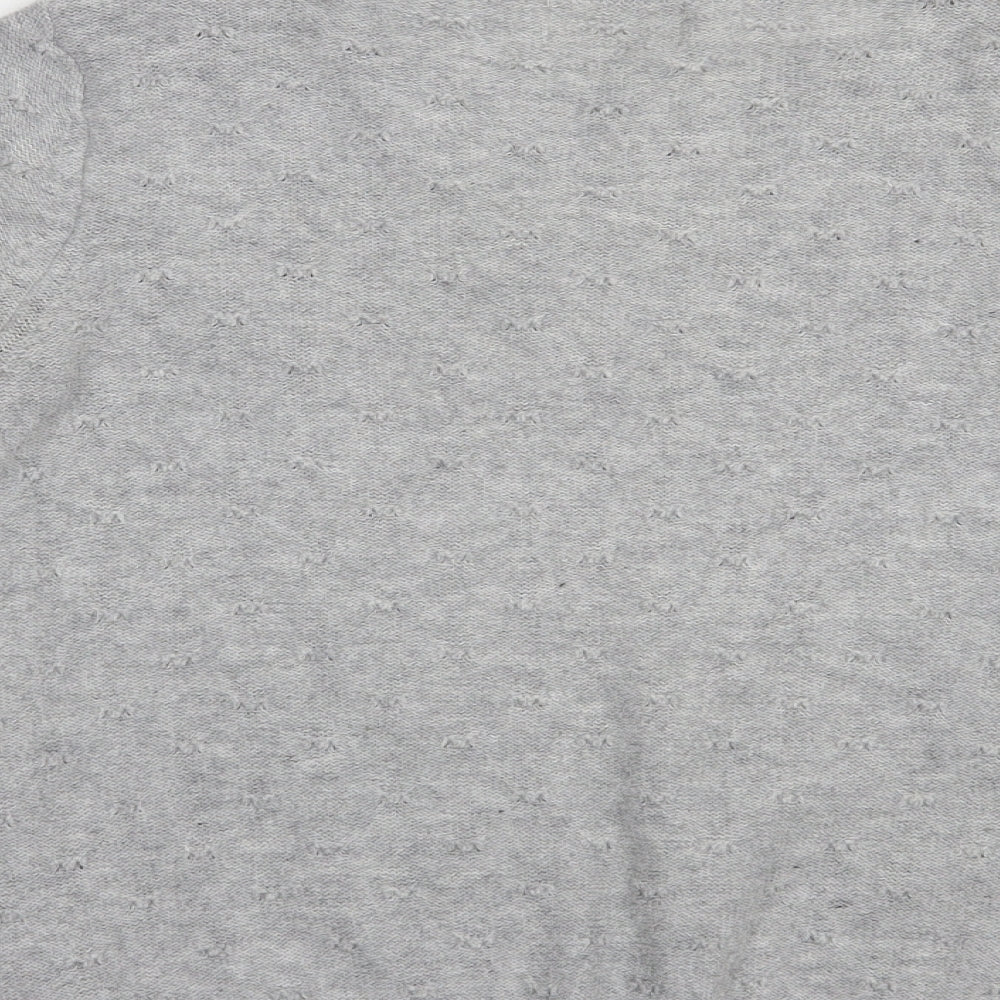 NEXT Womens Grey Boat Neck Nylon Pullover Jumper Size 10