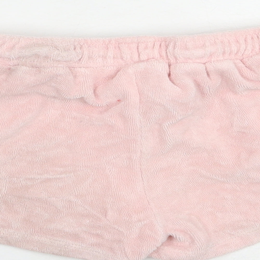 Leigh Tucker Girls Pink Cotton Sweat Shorts Size 6-7 Years Regular Drawstring