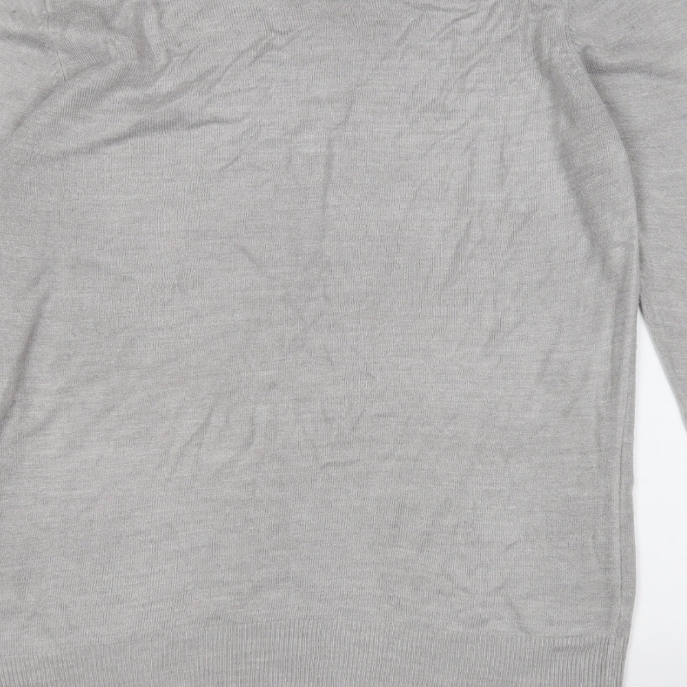 Cedarwood State Mens Grey Round Neck Acrylic Pullover Jumper Size S