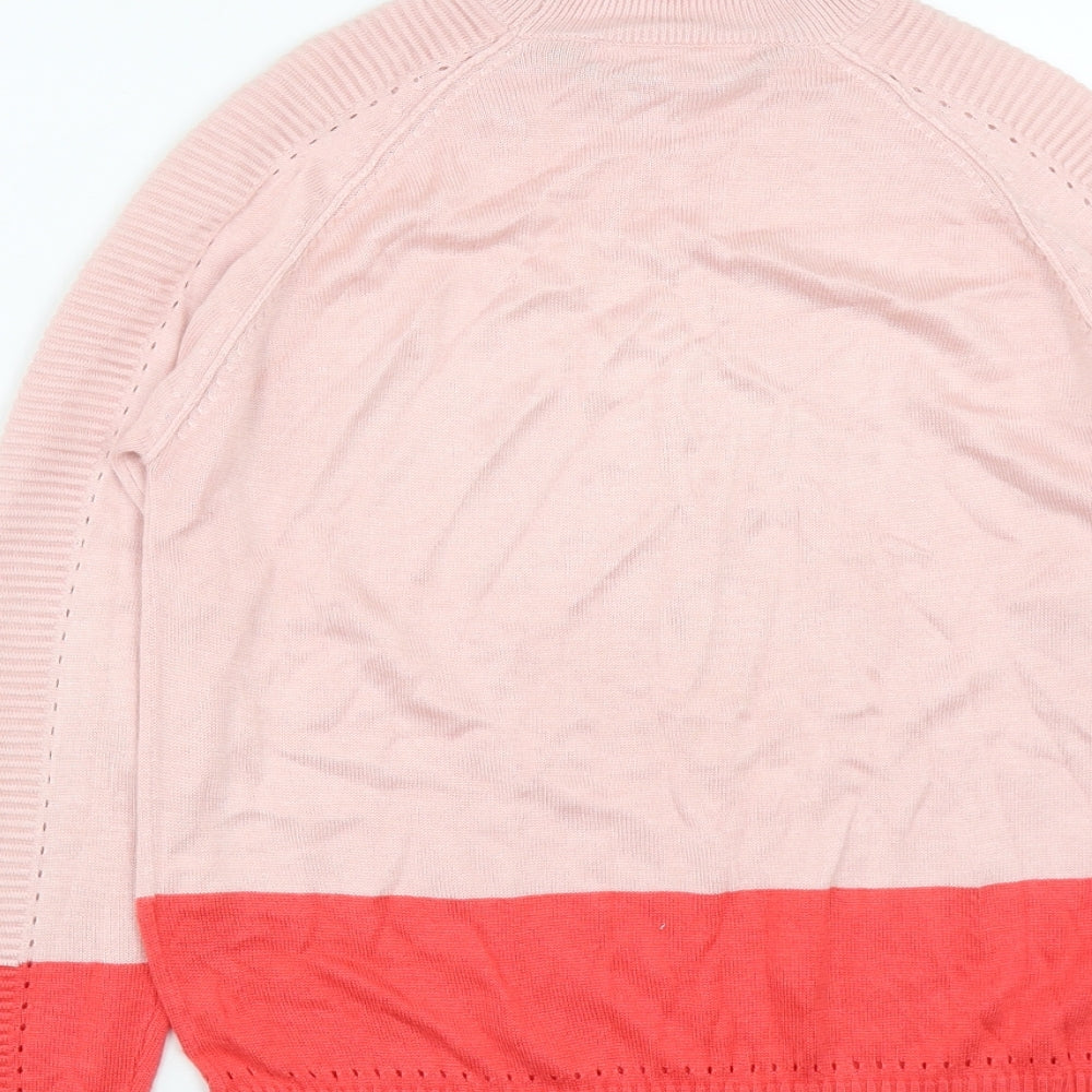 NEXT Womens Pink Round Neck Viscose Pullover Jumper Size 8