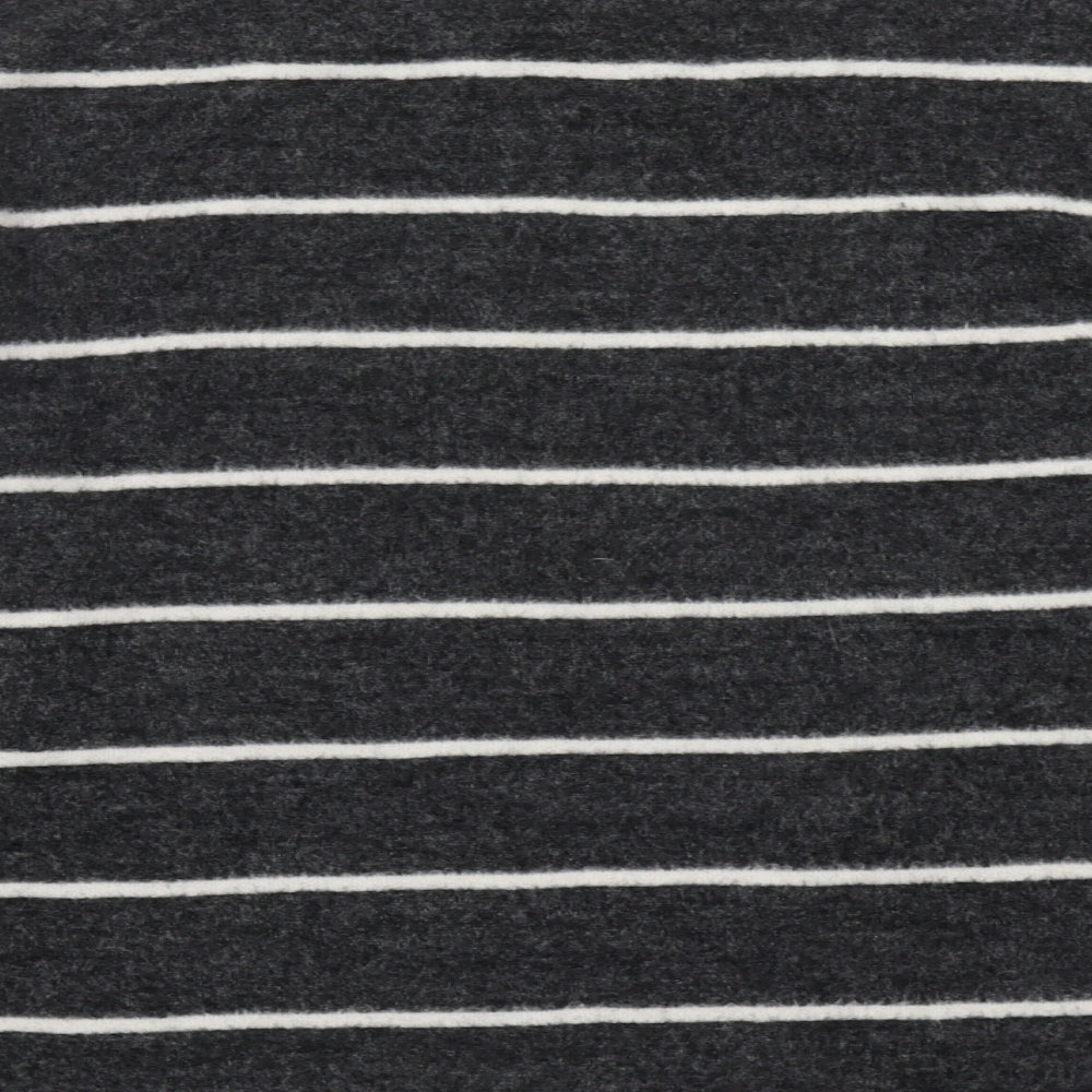 Matalan Womens Black Striped Viscose Blend Pullover Sweatshirt Size 10