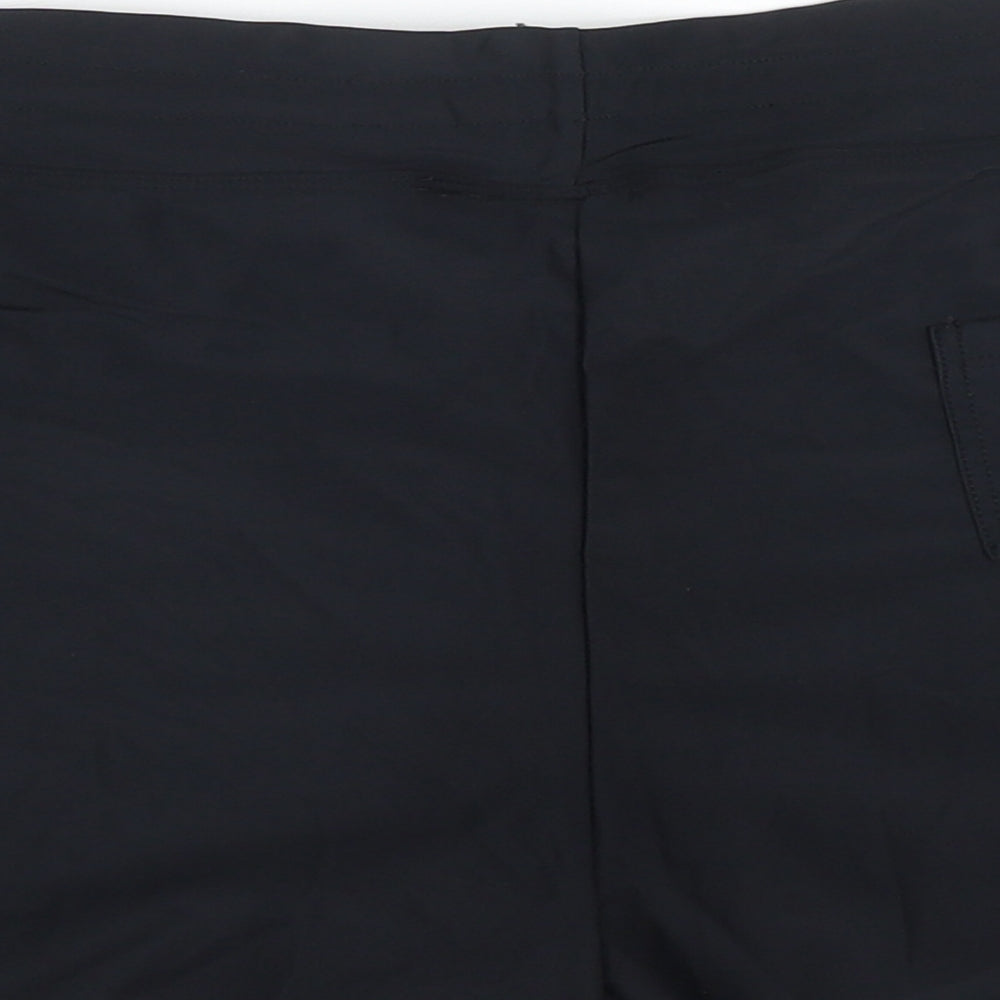 Cross1946 Womens Black Polyamide Sweat Shorts Size 34 in Regular Drawstring