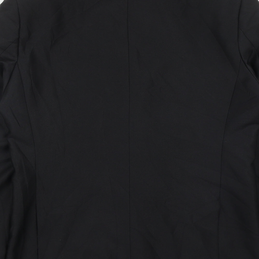 VOEUT Mens Black Polyester Jacket Suit Jacket Size 40