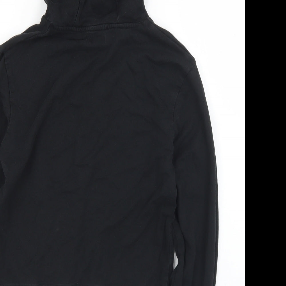 Studio Girls Black Cotton Pullover Hoodie Size 14-15 Years - Cropped