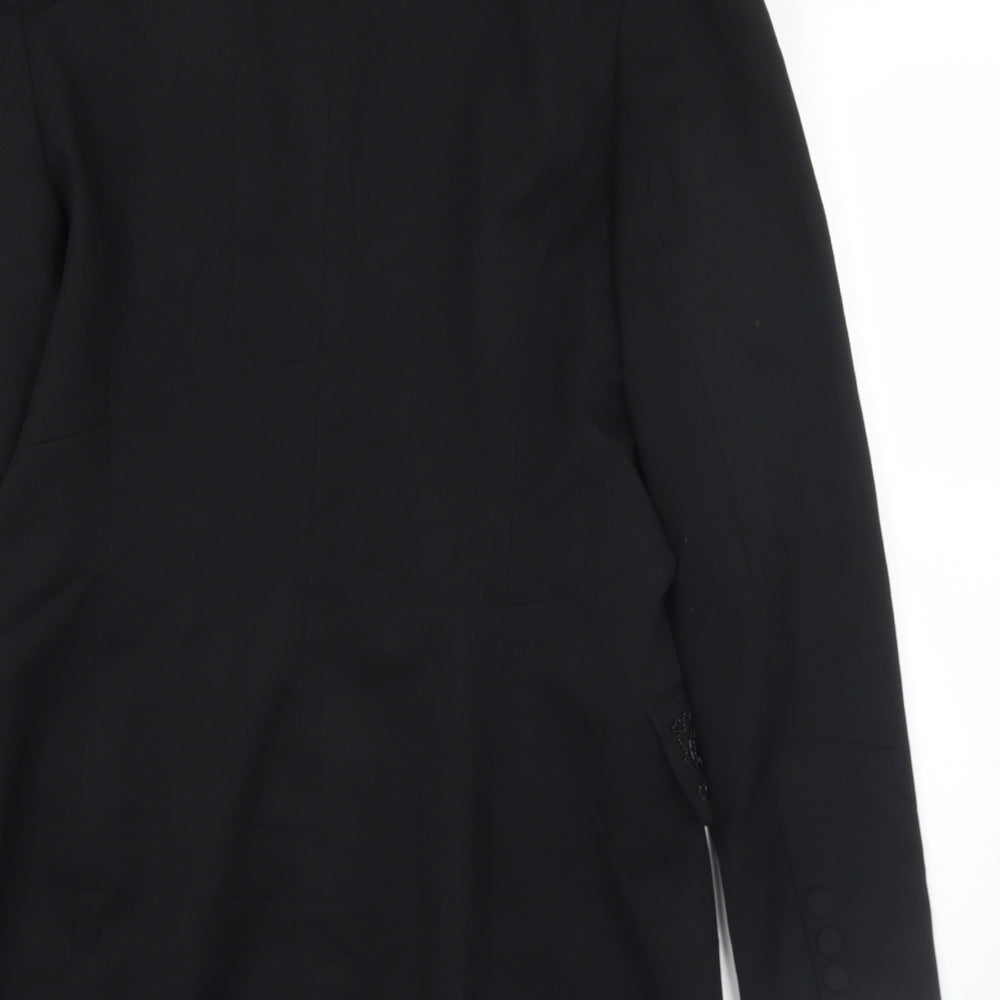 SHE Womens Black Jacket Size 10 Button - Bead detail