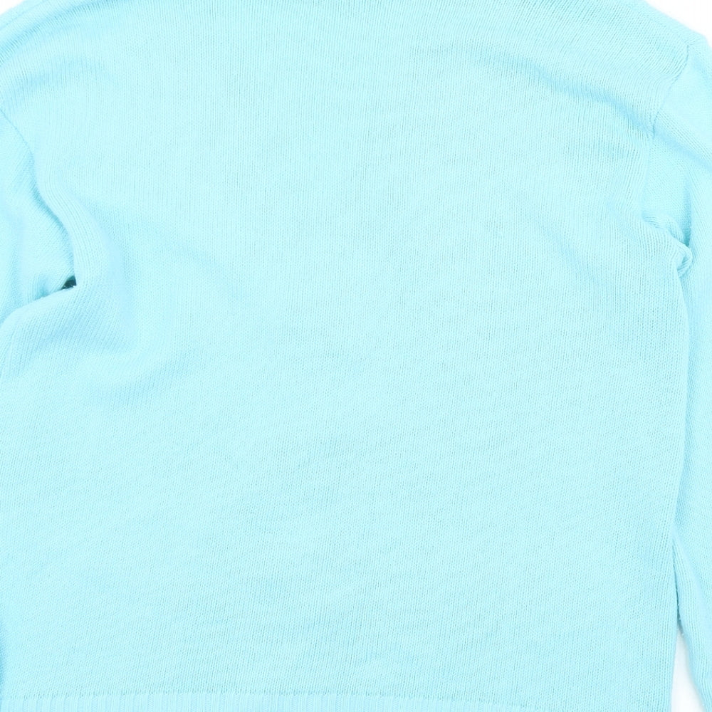 Choice Womens Blue V-Neck Acrylic Cardigan Jumper Size 10