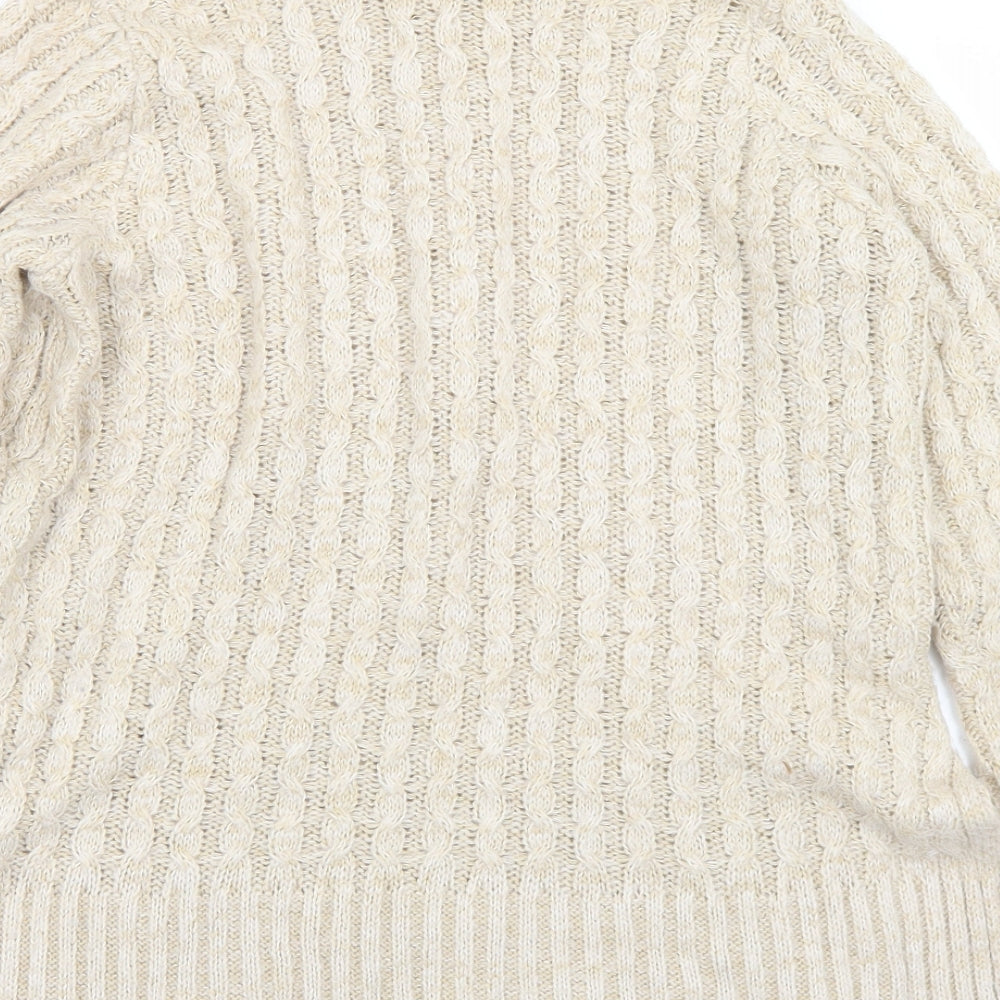 M&Co Womens Beige Roll Neck Acrylic Pullover Jumper Size 10