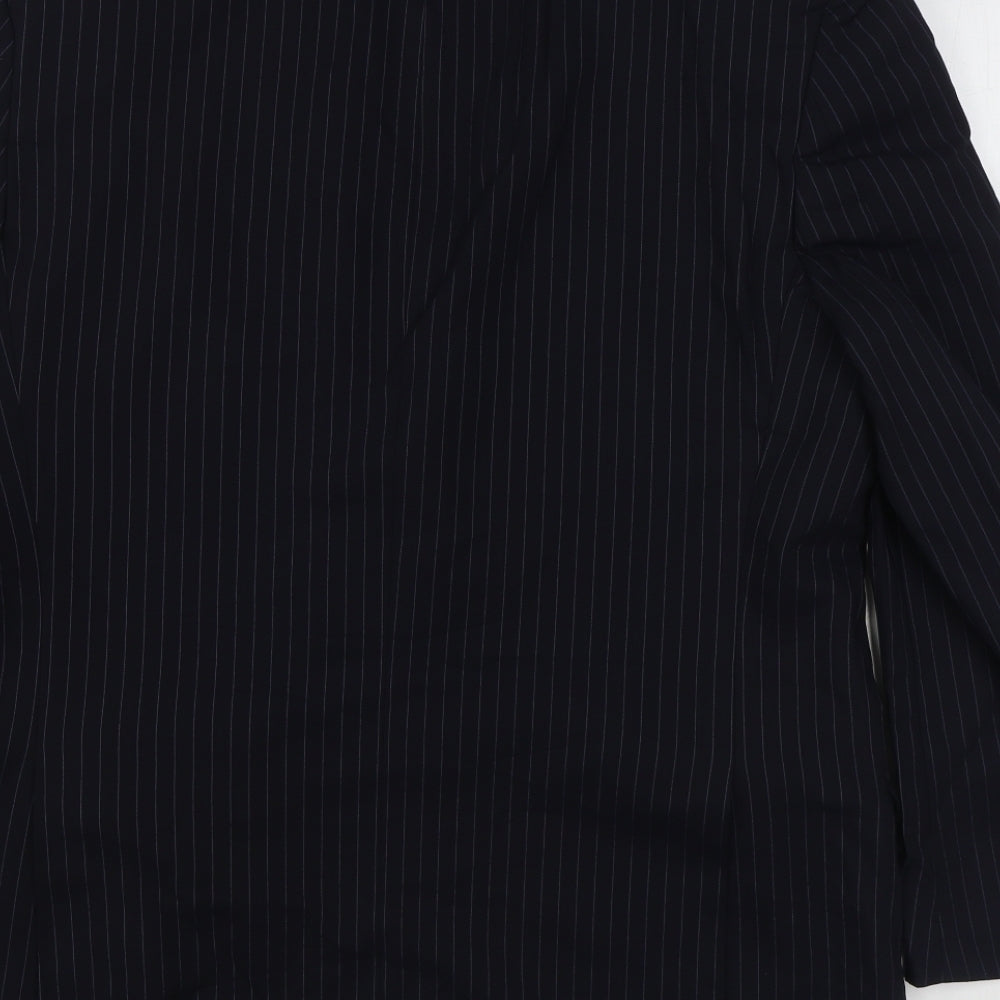 Marks & Spencer Mens Blue Striped Wool Jacket Suit Jacket Size 40
