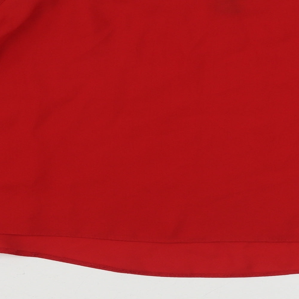 New Look Womens Red Polyester Basic Blouse Size 10 Off the Shoulder