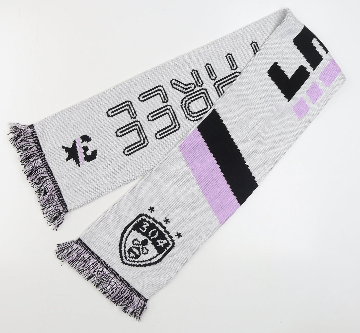 Forever Three Womens Grey Acrylic Scarf
