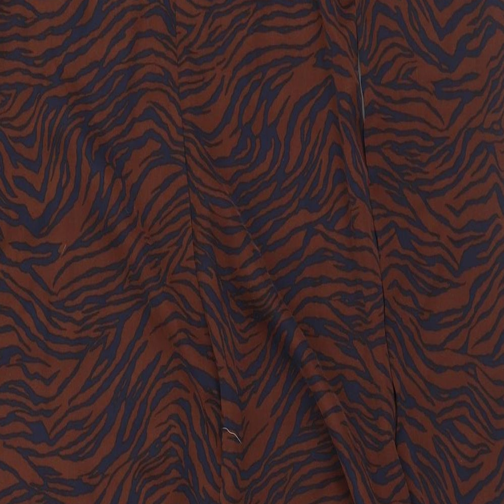 SheIn Womens Brown Animal Print Polyester Bodycon Size M Square Neck