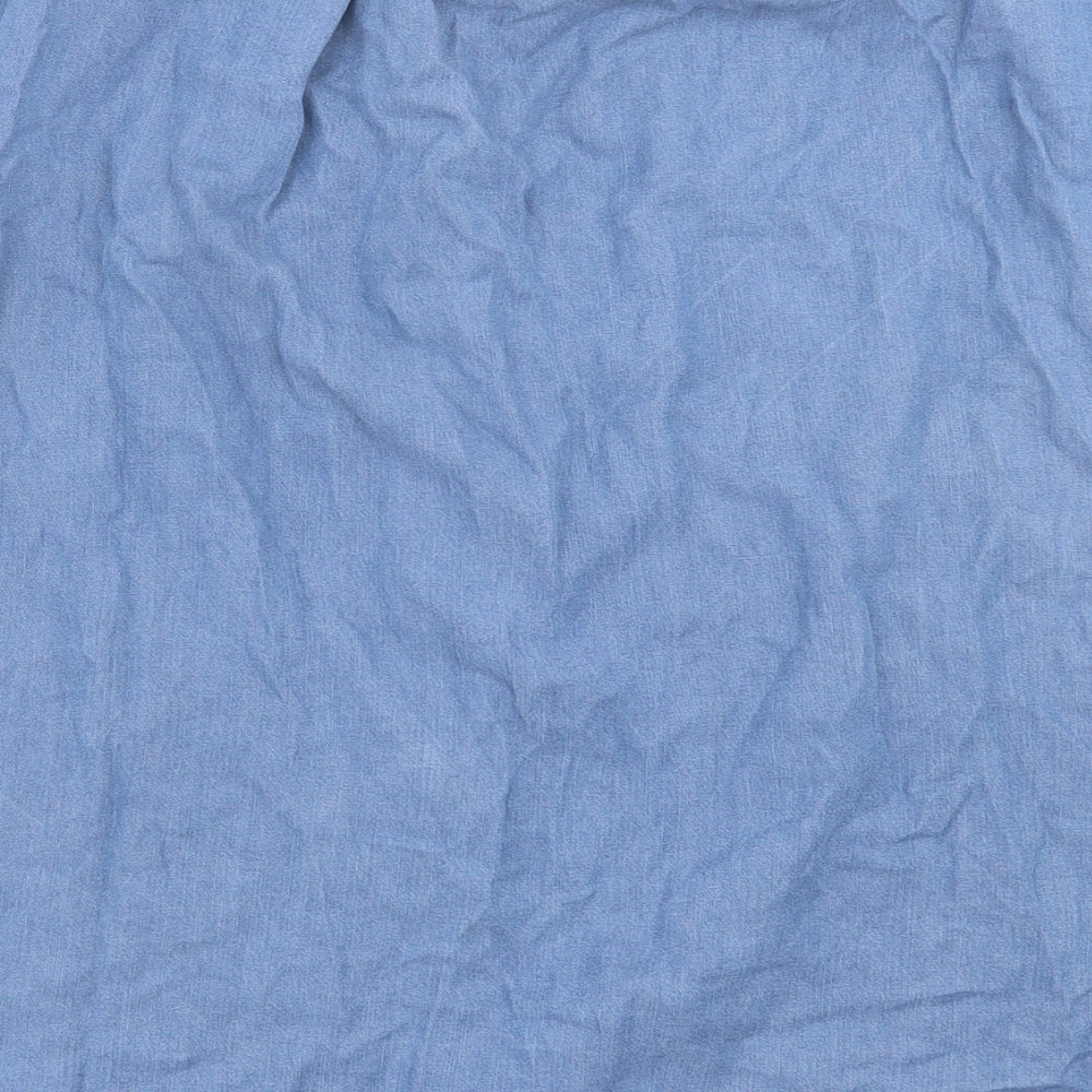 New Look Womens Blue Lyocell A-Line Size 6 Off the Shoulder Pullover