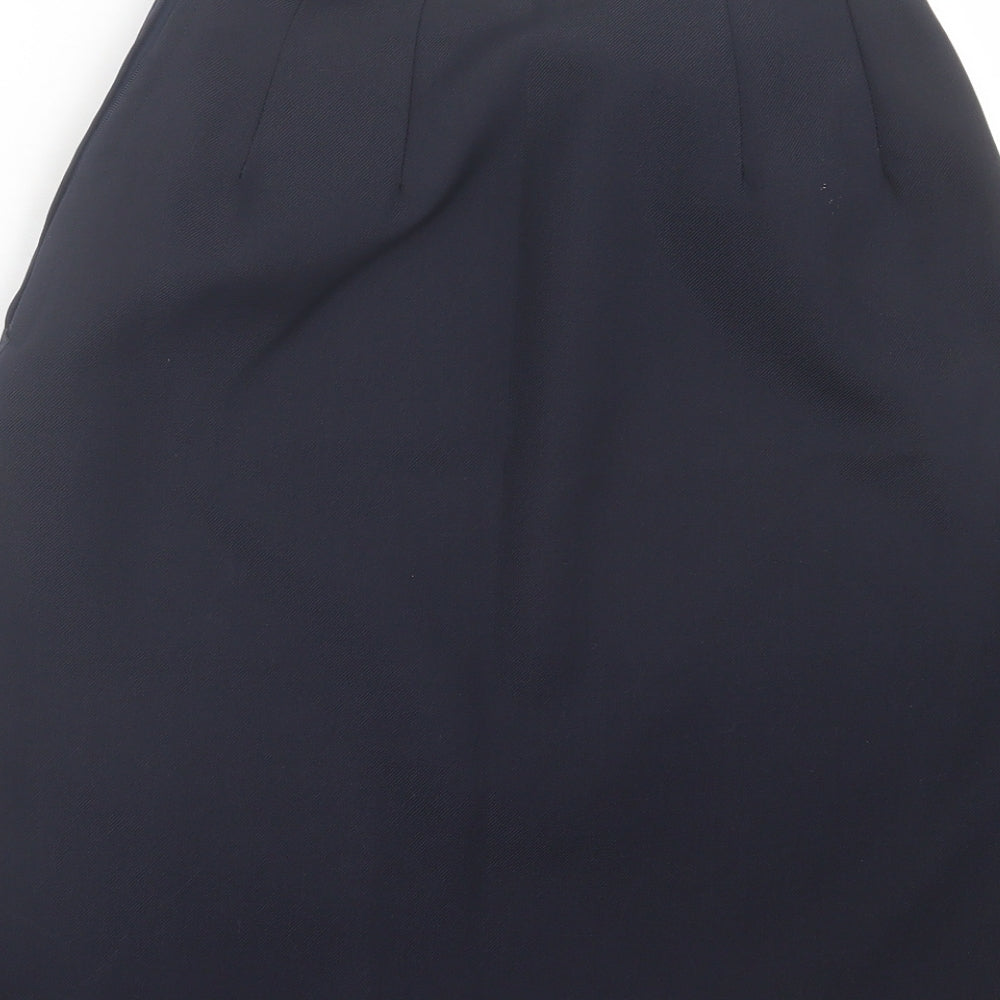 Preworn Womens Blue Polyester A-Line Skirt Size 12 Button