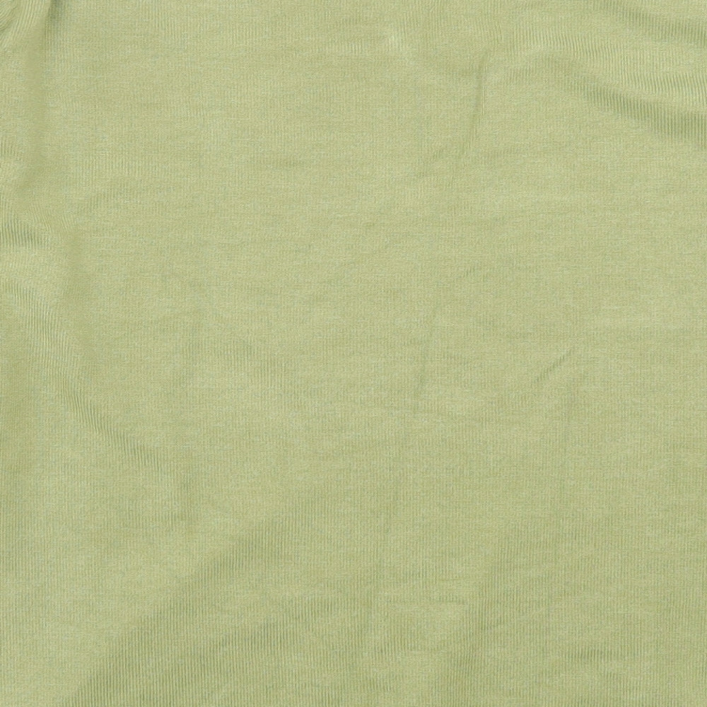 Paco Boutique Womens Green V-Neck Cotton Pullover Jumper Size 16