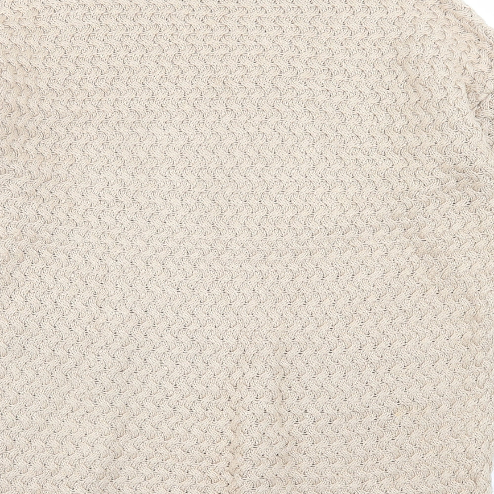 Dunnes Stores Womens Beige High Neck Acrylic Pullover Jumper Size M