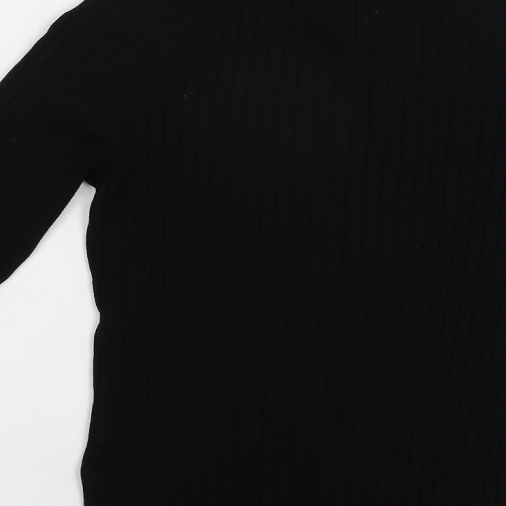 H&M Womens Black Mock Neck Acrylic Pullover Jumper Size S