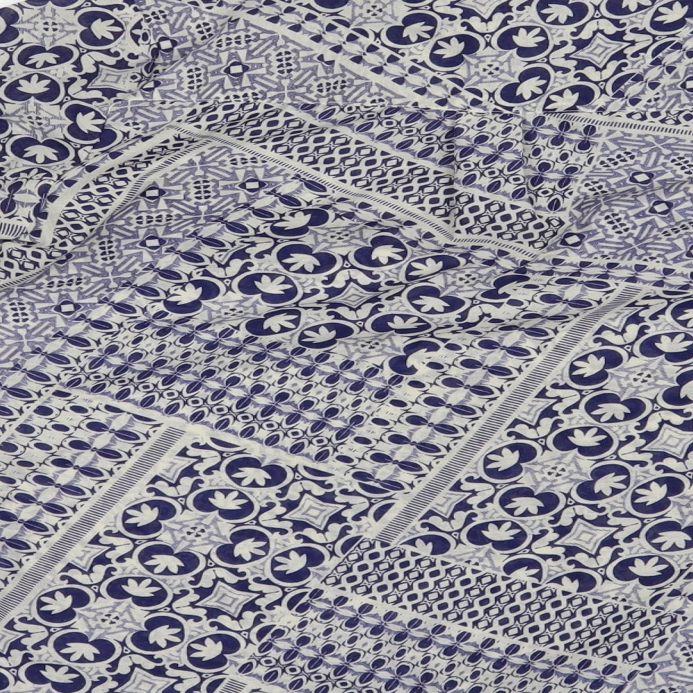 Peacocks Womens Blue Geometric Polyester Basic Blouse Size 10 V-Neck