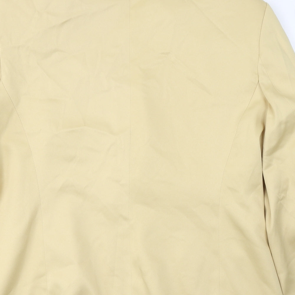 Style Womens Gold Polyester Jacket Blazer Size 16
