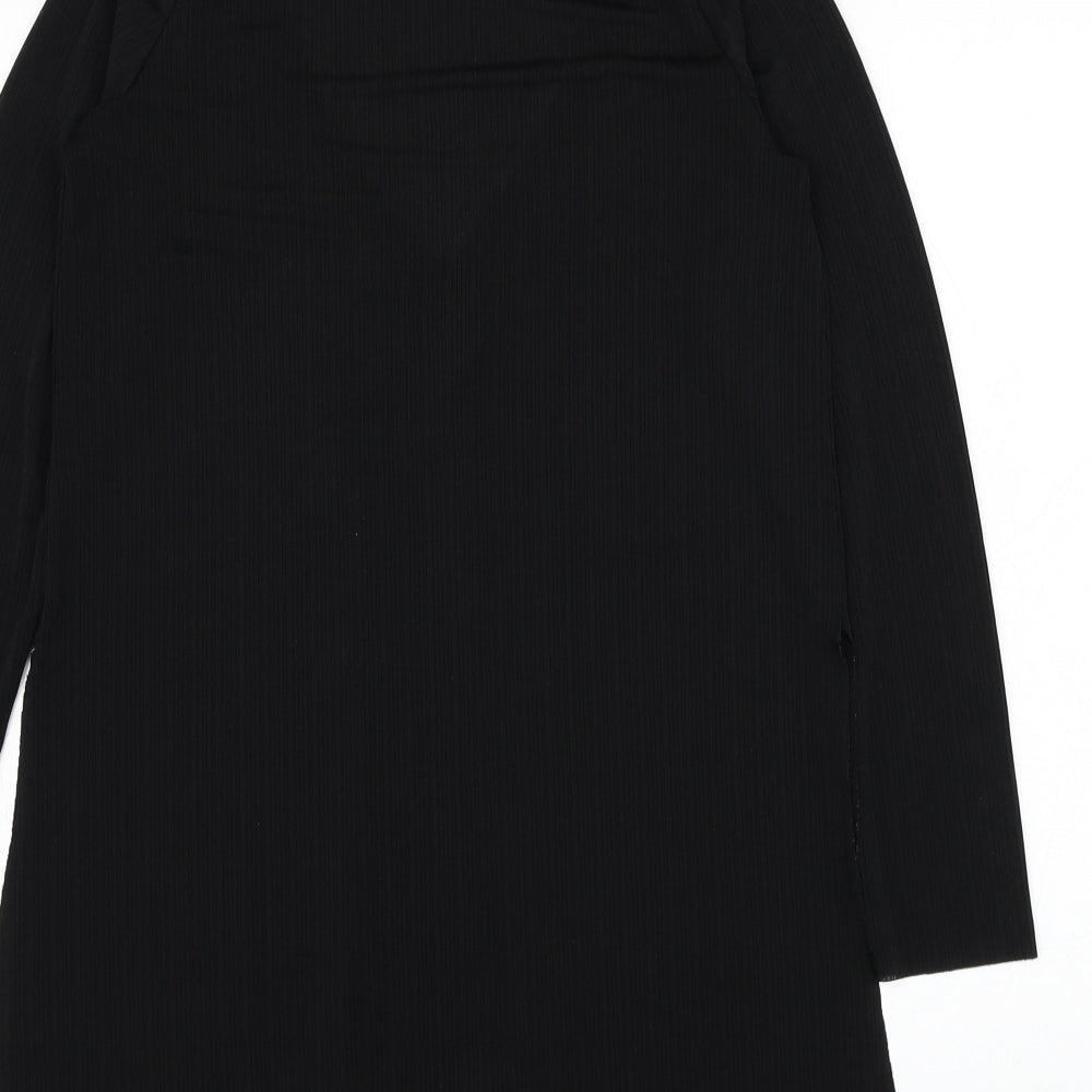 Zara Womens Black Polyester Basic Blouse Size M V-Neck