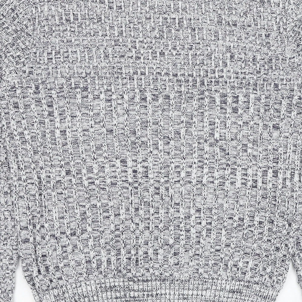 Boohoo Womens Blue Round Neck Cotton Pullover Jumper Size M