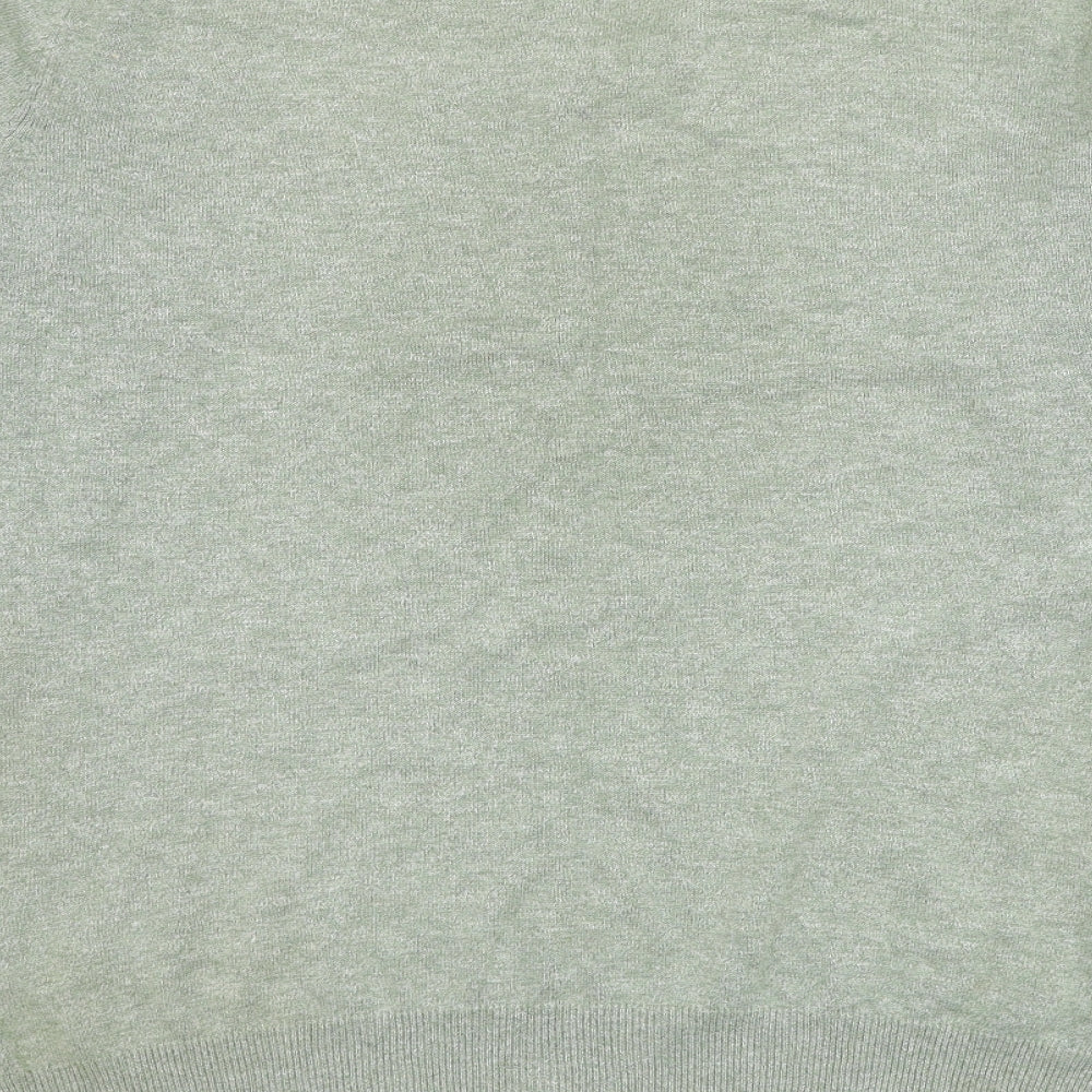 Ty Mens Green Round Neck Cotton Pullover Jumper Size L