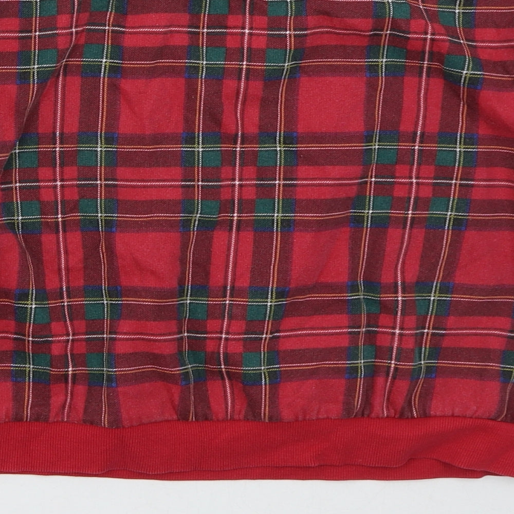 H&M Girls Red Check Cotton Pullover Sweatshirt Size 11-12 Years Pullover - Ski Club Vermont