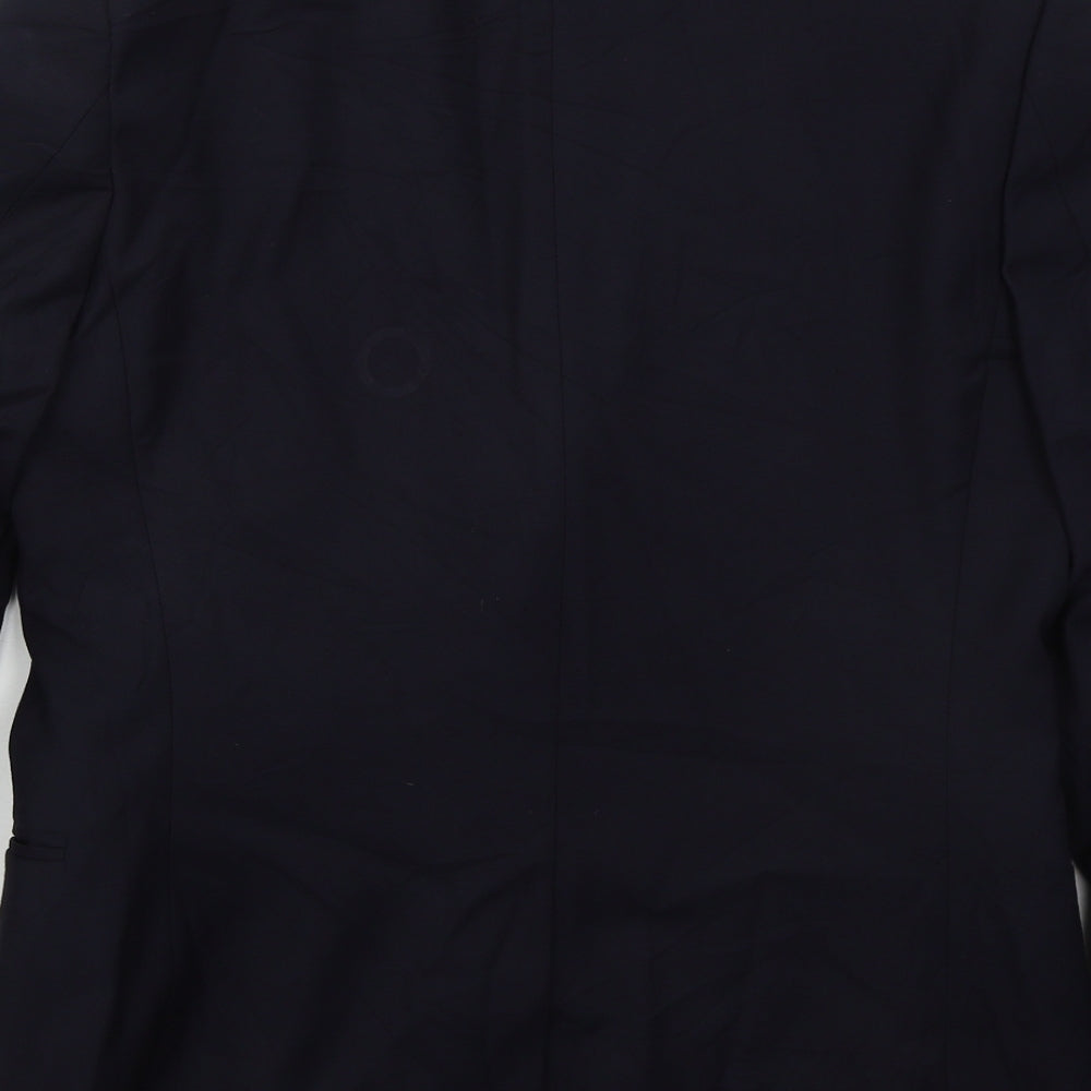 Topman Mens Blue Polyester Jacket Suit Jacket Size 38