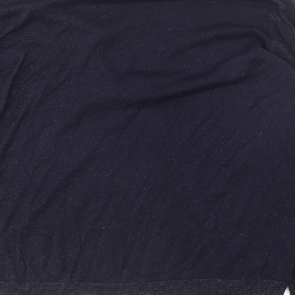 Maine Womens Blue Viscose Basic T-Shirt Size 18 V-Neck