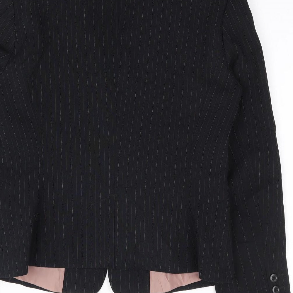 Lime Womens Black Jacket Blazer Size 12 Button
