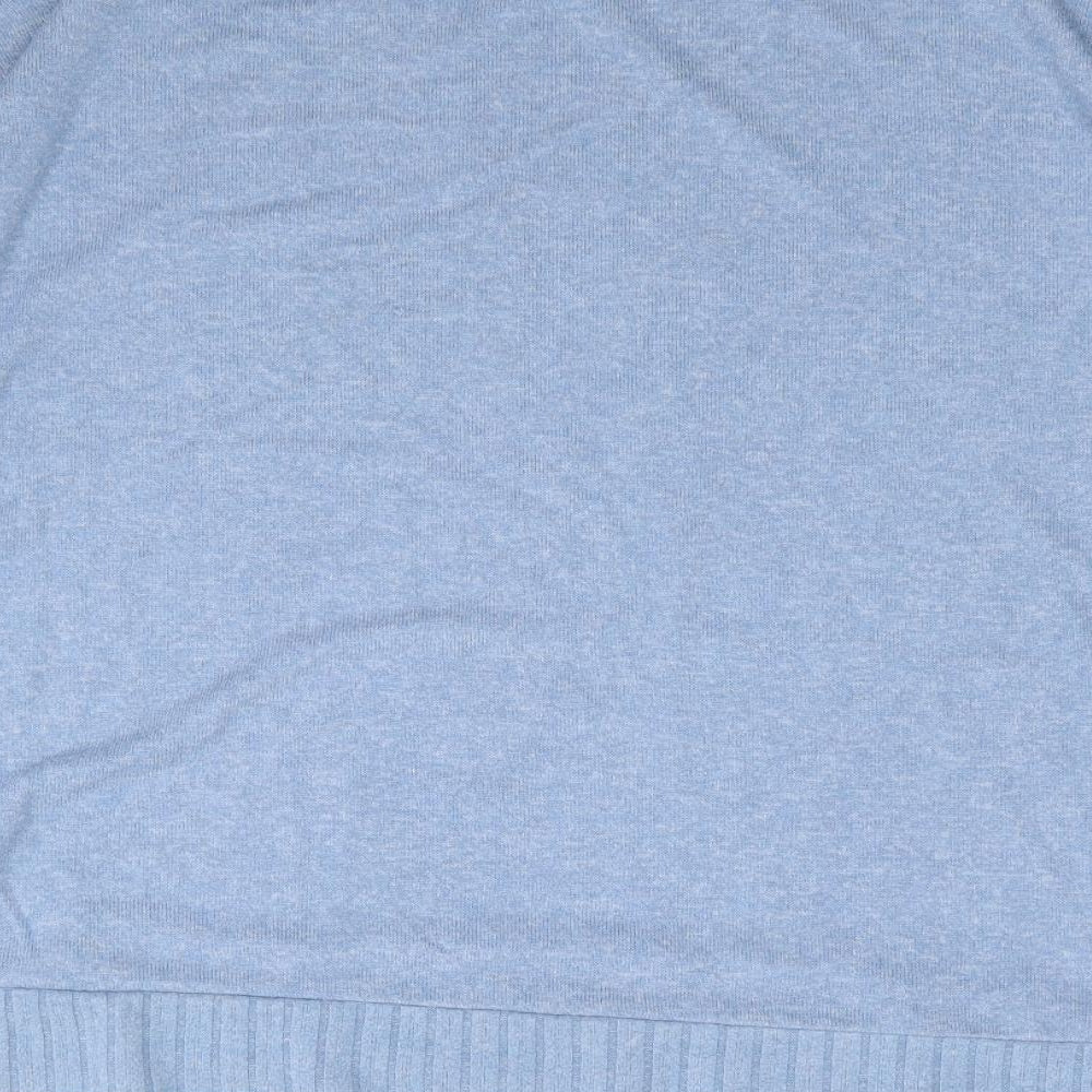 Marks and Spencer Womens Blue Round Neck Viscose Pullover Jumper Size 16 - Lounge