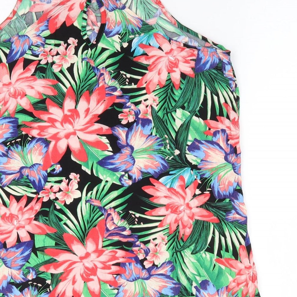 New Look Womens Multicoloured Floral Viscose Camisole Tank Size 10 Round Neck