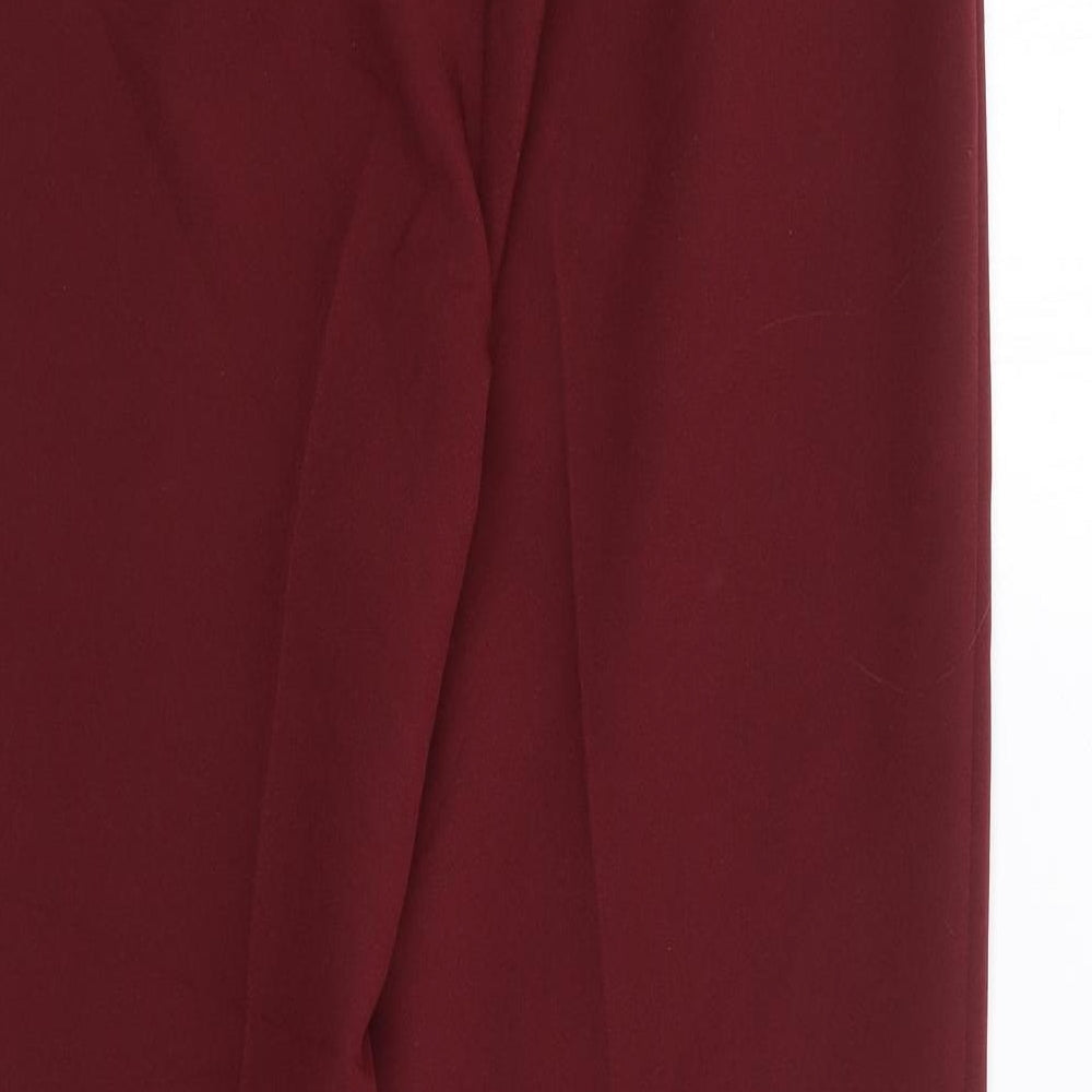 Topshop Womens Red Polyester Trousers Size 8 L26 in Regular Zip