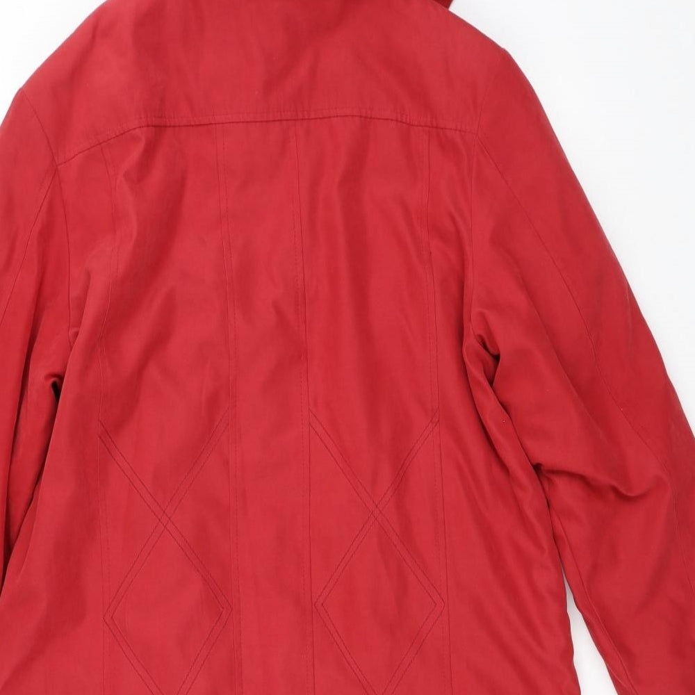 ELEGAUZE Womens Red Jacket Coat Size 10