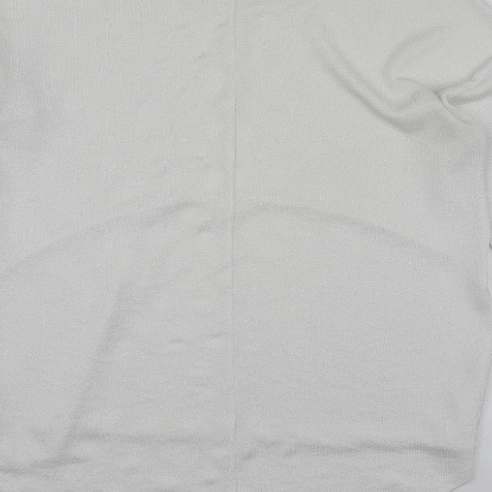 Gallery Womens White Polyester Basic Blouse Size L Round Neck