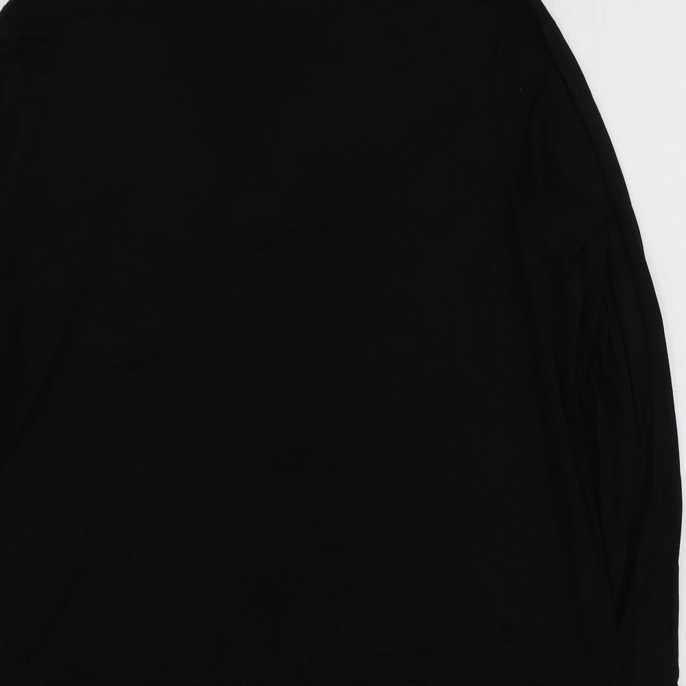 Dunnes Stores Womens Black Viscose Basic Blouse Size L V-Neck