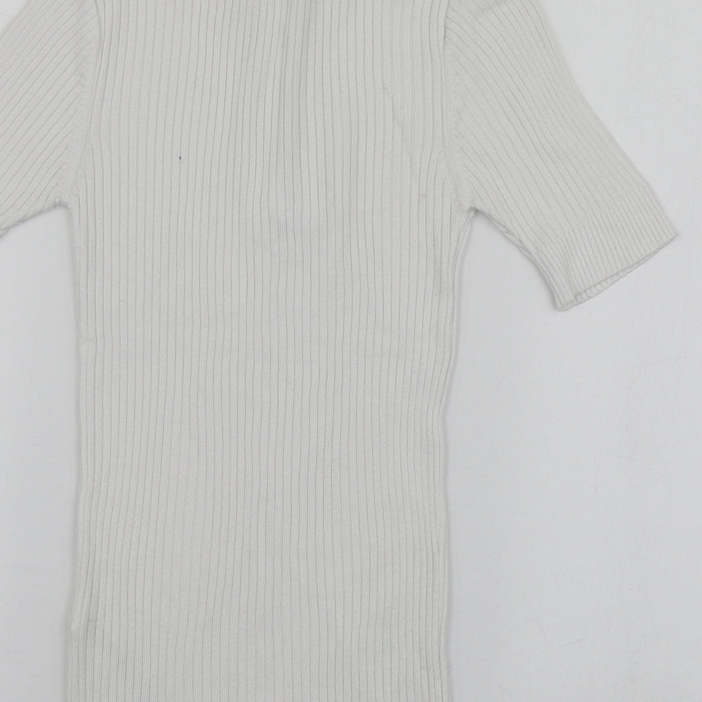 Savida Womens White High Neck Acrylic Pullover Jumper Size 6